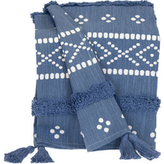 Parkland Collection Transitional Stripes and Dots Blue 50 x 60 Throw Blankets Blue (152.4x127cm)