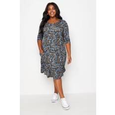 Clothing Yours Abstract Print Pocket Dress - Blue