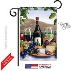 Red Flags Breeze Decor Red White Wine 2-Sided Impression Garden Flag 13 x 18.5 in