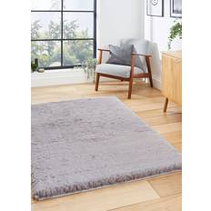 Carpets & Rugs Think Rugs Super Teddy Plain Shaggy Rug 60 x 120 cm Grey