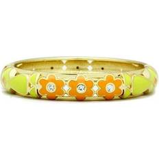 Transparent Bracelets Alamode Jewelry Women Flash Gold White Metal Bangle - Clear