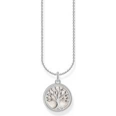 White Necklaces Thomas Sabo Silver Necklace Tree Of Love Pendant Cold Enamel - Silver Coloured