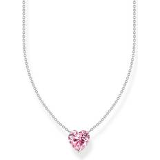 Thomas Sabo Rosa Halsband Thomas Sabo Halsband Med Hjärtformad - Rosa Glittrande Sten