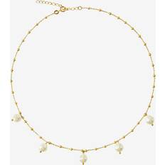 Brun Halsband Caroline Svedbom Emmy Pearl Necklace - Gold