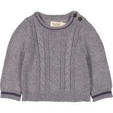 24-36M Stickade tröjor Cotton Rayon Knit - Cable Grey/Melange Tano