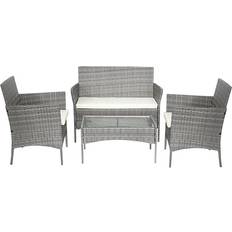 Grey 4 Piece Rattan Sofa