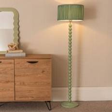 Green Floor Lamps ValueLights Bobbins Ruched Green Floor Lamp