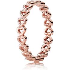 Jewelry Pandora Band of Hearts Ring 14KT RG Plated Pall/Sil/Copper (5.0)