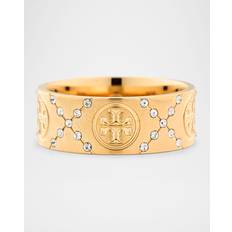 Tory Burch Gold Rings Tory Burch T Monogram Pavé Ring
