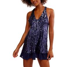 Sequins Underwear Free People Bejeweled Mini Slip - Navy