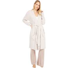 Blanc Peignoirs Barefoot Dreams CozyChic Lite Ribbed Robe - Faded Rose/Pearl