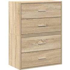 Cajones Retráctiles Armarios vidaXL Engineered Wood Cabinets with 2 Drawers 2 pcs Storage Cabinet