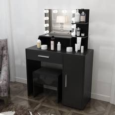 Rectangular Dressing Tables Bedroom With Stool Black Dressing Table