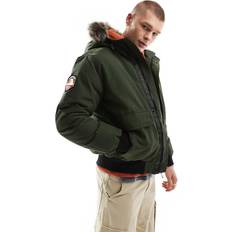 Superdry Men's Everest Faux Fur Bomber Jacket - Green