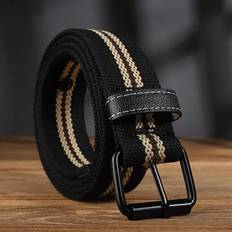 Canvas - Unisex Belts Other Mens Canvas Belt Casual Retro - Black Stripe