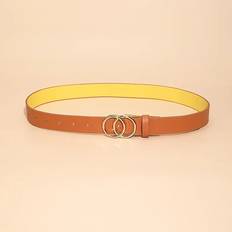 Denim - Women Belts Other Double Loop Denim Womens Belt - Camel