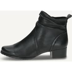 Caprice Schuhe Caprice Stiefelette Aus Leder Mit Blockabsatz - Schwarz