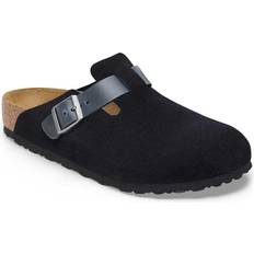 Birkenstock Uomo Zoccoli Birkenstock Boston Mixed Leather Narrow Fit - Black