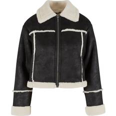 Urban Classics Damen Lederjacke - Schwarz