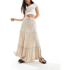 Gråa - Korta kjolar Vila Vimesa High Waist Long Skirt - Beige