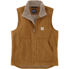 Herre Vester Carhartt Washed Duck Lined Mock Neck Vest - Braun