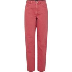Dam - Röda Jeans Pieces Pcfria Hw Straight Denim Pants - High Risk Red/Washed