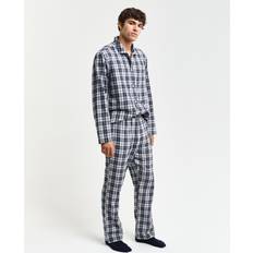 4XL Nattøj Gant Checked Flannel Pyjama Set - Evening Blue