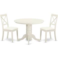 Round Dining Sets East West Furniture Piece Round Table and 2 Chairs Dining Set 3