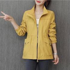 Women - Yellow Coats Maxpower Volemo Women's Double Layer Trench Coat - Yellow