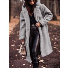 Maxpower Autumn Winter Long Faux Fur Coat - Gray