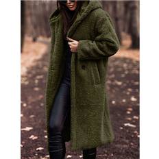 Maxpower Autumn Winter Long Faux Fur Coat - Army Green