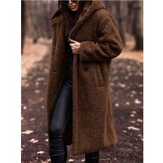 Maxpower Autumn Winter Long Faux Fur Coat - Brown