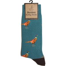 Gold - Men Socks Funky Bamboo Socks - Golden Pheasant