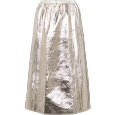 Gucci Gold Clothing Gucci Metallic Leather Midi Skirt - Gold