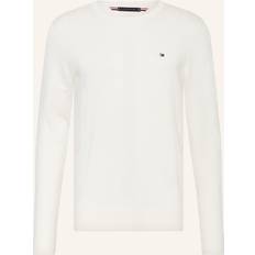 Tommy Hilfiger Beige Tröjor Tommy Hilfiger Logo Sweater - White