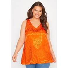 Blouses Yours Curve Plus Size Satin Vest Top - Orange