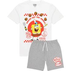 Pysjamaser SpongeBob SquarePants Mens Short Pyjama Set - White/Grey