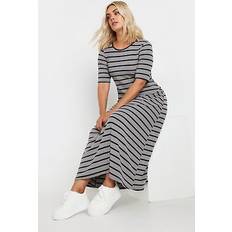 Boat Neck - Long Dresses Yours Curve Ribbed Maxi Dress - Grey