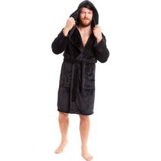 Hooded Flannel Bathrobe - Plain