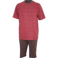 Noir Pyjamas Momentii Mens Stripe Short Lounge Set - Charcoal