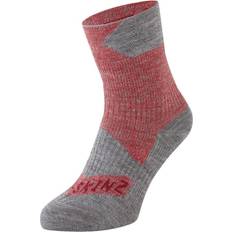 Sealskinz Waterproof All Weather Ankle Length Socks - Red/Grey Marl