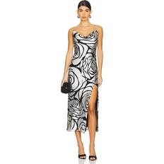 Milly Innessa Cowl Devore Dress - Metallic Silver