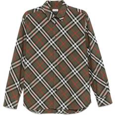 Burberry Green Shirts Burberry Check-Pattern Shirt - Green