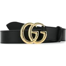 Gucci Gold Belts Gucci GG Marmont Leather Belt - Black