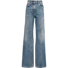 Turquoise Jeans Prada Bleached Wash High-Rise Boyfriend Jeans - Turquoise