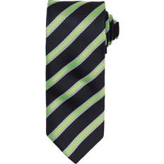 Men Ties Premier Mens Stripe Waffle Tie - Black/Lime