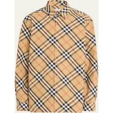 Burberry Casual Ternet Bomuldsskjorte - Beige
