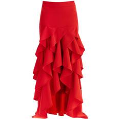 Red - Short Skirts Moschino Asymmetric Skirt With Ruffles - Red