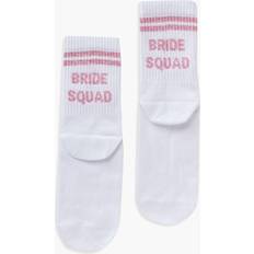 Boohoo Women Socks boohoo Bride Squad Slogan Sock - White