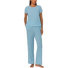 Polo Ralph Lauren Sleepwear Polo Ralph Lauren Short Sleeved Rounded Neck Top and Long Pants Pajama Set - Blue Stripe